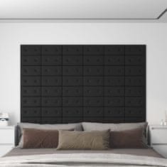 Greatstore Nástěnné panely 12 ks černé 30 x 15 cm umělá kůže 0,54 m²
