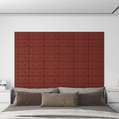 Vidaxl Nástěnné panely 12 ks vínové 30 x 15 cm umělá kůže 0,54 m²