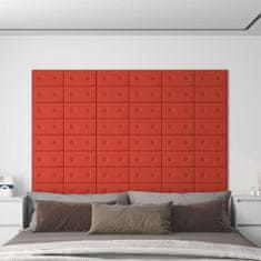 Greatstore Nástěnné panely 12 ks červené 30 x 15 cm umělá kůže 0,54 m²