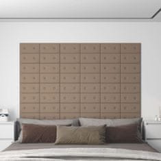 Greatstore Nástěnné panely 12 ks cappuccino 30 x 15 cm umělá kůže 0,54 m²