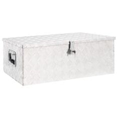 Vidaxl Úložný box stříbrný 90 x 47 x 33,5 cm hliník