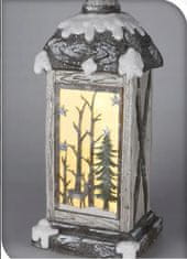 Koopman Vánoční dekorativní lucerna stříbrná LED 60 x 24 cm