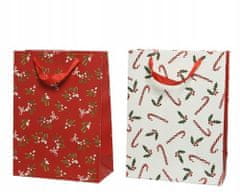Kaemingk Dárková papírová taška s vánočním vzorem 24 cm
