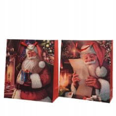Kaemingk Vánoční papírová dárková taška Santa Claus 48 cm