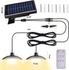 Bezdoteku LEDSolar DUO solární závěsné lampy na zahradu s dálkovým ovládáním, iPRO, 8W, teplé světlo