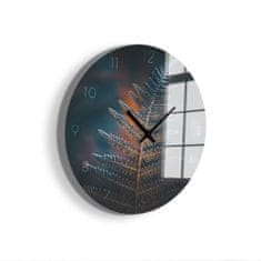 Styler Nástěnné hodiny KAPRADÍ sklo průměr 30 cm