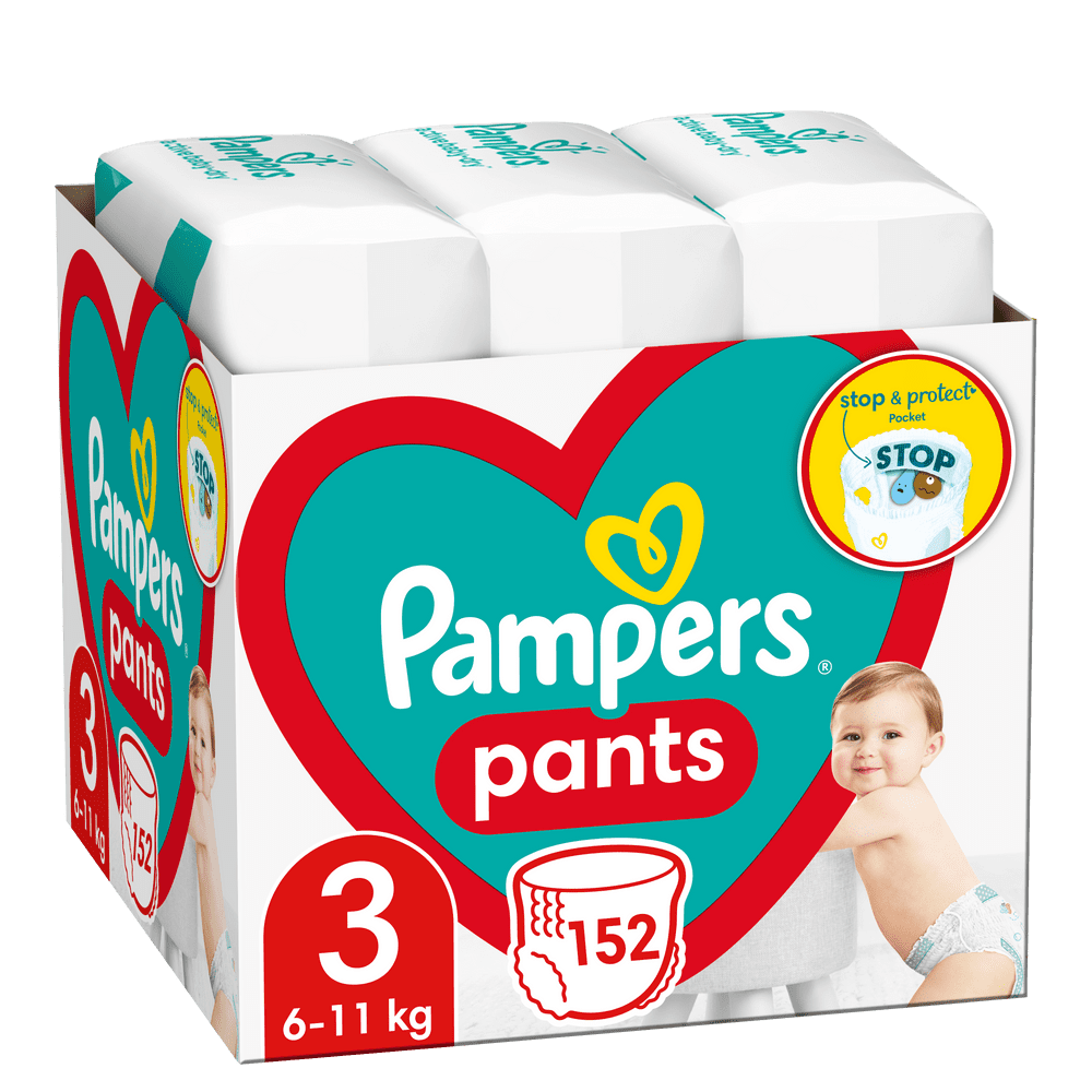 Levně Pampers Pants Plenkové Kalhotky Velikost 3 (6-11kg) 152 ks