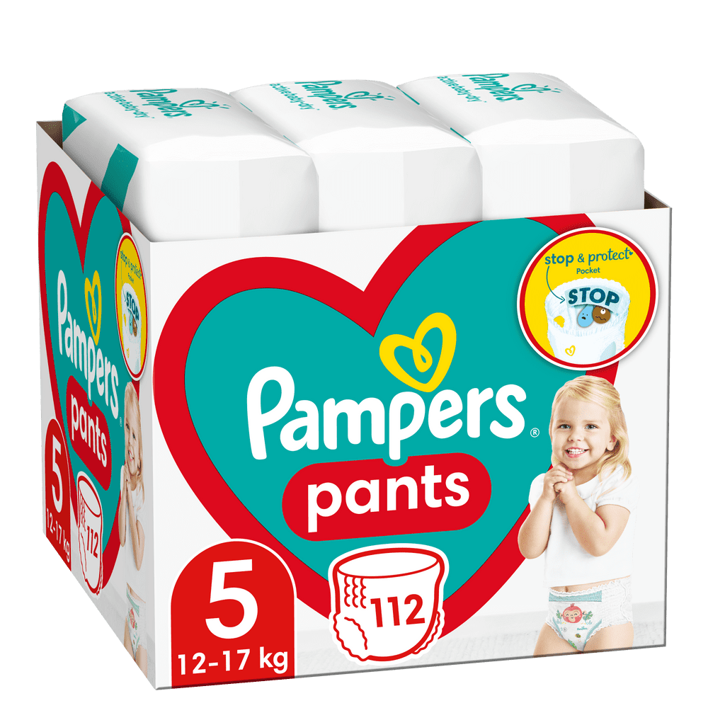 Pampers Pants Plenkové Kalhotky Velikost 5 (12-17kg) 112 ks