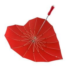 Blooming Brollies Dámský holový deštník Heart Shaped Red BCSHRE