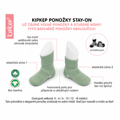 KipKep Dětské ponožky Stay-on-Socks ANTISLIP 12-18m 1pár Calming Green