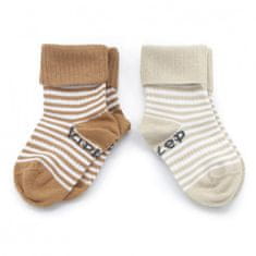 KipKep Dětské ponožky Stay-on-Socks 0-6m 2páry Camel &amp; Sand