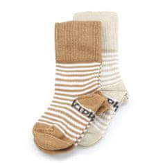 KipKep Dětské ponožky Stay-on-Socks 0-6m 2páry Camel &amp; Sand