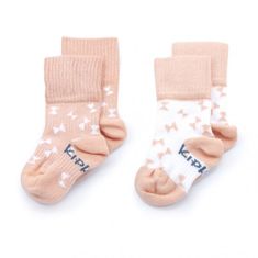 KipKep Dětské ponožky Stay-on-Socks 0-6m 2páry Party Pink