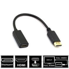 Northix Adaptér DisplayPort na HDMI, černý 