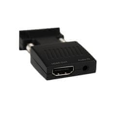 Northix Adaptér VGA na HDMI s 3,5 mm audio jackem 