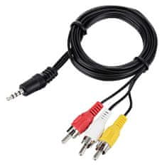 Northix AV to AUX kabel - 3,5 mm 3 pol 