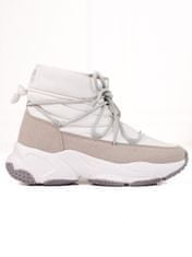 Amiatex Designové sněhule dámské bílé bez podpatku + Ponožky Gatta Calzino Strech, bílé, 39