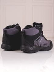 Amiatex Výborné dámské šedo-stříbrné trekingové boty bez podpatku, odstíny šedé a stříbrné, 45