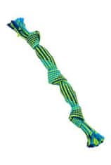 Buster Hračka pes Pískací lano, modrá/zelená, 35cm, M