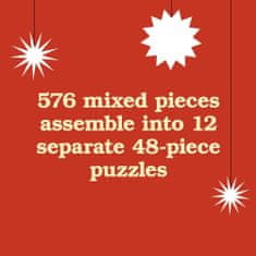 Chronicle Books Sada 12 puzzle Dvanáct dní Kočkonoc 576 dílků