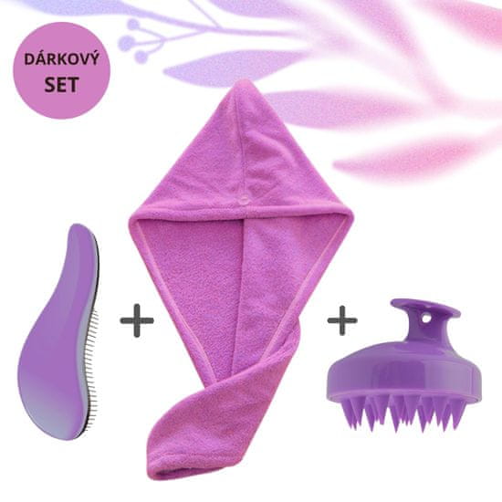 GR Products Dárkový set: Rychleschnoucí ručníkový turban, masážní kartáč + hřeben Magic