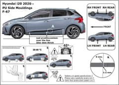 Rider Ochranné boční lišty na dveře, Hyundai i20 III, 2020- , Hatchback