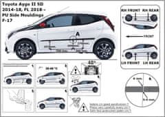 Rider Ochranné boční lišty na dveře, Toyota Aygo II, 2014-2021