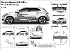 Rider Ochranné boční lišty na dveře, Renault Megane IV, 2016- , Hatchback, Combi