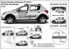 Rider Ochranné boční lišty na dveře, Dacia Sandero Stepway, 2013-2020