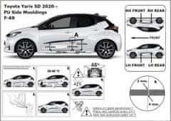 Rider Ochranné boční lišty na dveře, Toyota Yaris IV, 2020- , 5d.