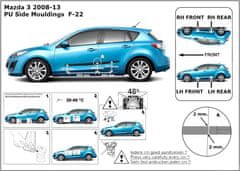 Rider Ochranné boční lišty na dveře, Mazda 3 II, 2008-2014