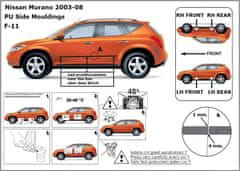 Rider Ochranné boční lišty na dveře, Nissan Murano, 2002-2008