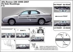 Rider Ochranné boční lišty na dveře, Alfa Romeo 166, 1998->2007, sedan