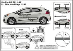 Rider Ochranné boční lišty na dveře, Kia Rio III, 2011-2017, Hatchback