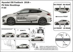 Rider Ochranné boční lišty na dveře, Hyundai i30 III, 2017- , Fastback