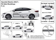 Rider Ochranné boční lišty na dveře, Hyundai Elantra VI, 2017- ,