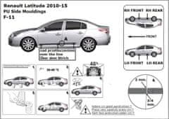 Rider Ochranné boční lišty na dveře, Renault Latitude, 2010-2015