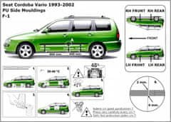 Rider Ochranné boční lišty na dveře, Seat Cordoba Vario, 1996-2002, Combi