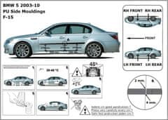 Rider Ochranné boční lišty na dveře, BMW 5, E60, E61, 2003-2010