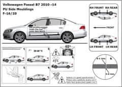 Rider Ochranné boční lišty na dveře, VW Passat B7, 2010-2014, Combi, Sedan