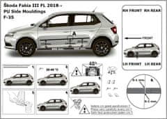 Rider Ochranné boční lišty na dveře, Škoda Fabia III, 2014-2021