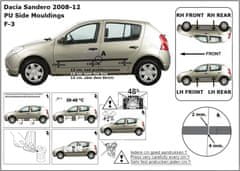 Rider Ochranné boční lišty na dveře, Dacia Sandero, 2008-2013