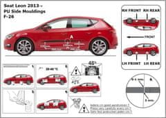 Rider Ochranné boční lišty na dveře, Seat Leon III, 2012-2020, Hatchback