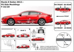 Rider Ochranné boční lišty na dveře, Mazda 6 III, 2012- , Sedan