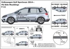 Rider Ochranné boční lišty na dveře, VW Golf Sportsvan, 2014-2020