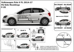 Rider Ochranné boční lišty na dveře, VW Polo V, 6C, 2015-2017