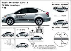 Rider Ochranné boční lišty na dveře, Suzuki SX4, 2008-2014, Sedan