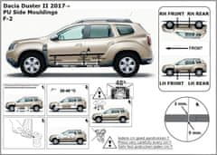 Rider Ochranné boční lišty na dveře, Dacia Duster II, 2017- ,