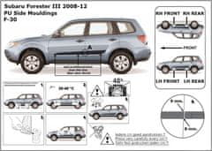 Rider Ochranné boční lišty na dveře, Subaru Forester III, 2008-2013