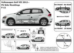Rider Ochranné boční lišty na dveře, VW Golf VII, 2012-2019, Hatchback